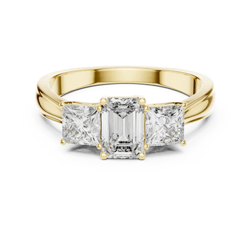 The Three-Stone Emerald & Princess Cut Ring